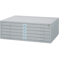 Steel Plan Files, 5 Drawers, 46-3/8" W x 35-3/8" D x 16-1/2" H Par Equipment
