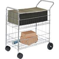 Wire Mail Cart, 200 lbs. Capacity, Chrome, 19" D x 30" L x 39-1/4" H, Chrome Plated OB185 | Par Equipment