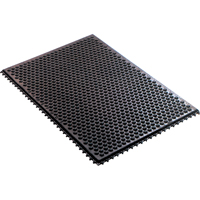 Syst&egrave;me de tapis anti-fatigue emboîtable en caoutchouc conducteur, Caoutchouc, 2' la c, 3' lo, 1/2" &eacute;paisseur, Noir Par Equipment