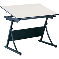 PlanMaster Height-Adjustable Drafting Table, 43" W x 29-1/2" - 37-1/2" H, Black Par Equipment