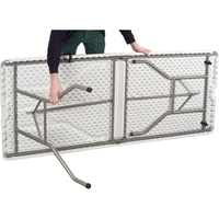 Table se pliant en deux, Rectangulaire, 72" l x 30" la, Poly&eacute;thyl&egrave;ne, Blanc Par Equipment