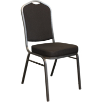 Chaises empilables, Tissu, Hauteur 37", Capacit&eacute; 275 lb, Noir Par Equipment