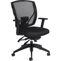 Multi-Tilter Arm Chairs, Fabric, Black, 300 lbs. Capacity Par Equipment