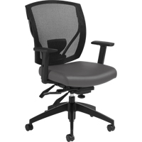 Multi-Tilter Arm Chairs, Vinyl, Charcoal, 300 lbs. Capacity Par Equipment