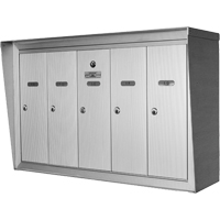 Boîtes aux lettres plateforme unique, Fixation Mural, 16" x 5-1/2", 4 portes, Aluminium OP383 | Par Equipment