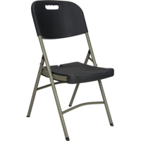 Folding Chair, Polyethylene, Black, 350 lbs. Weight Capacity OP448 | Par Equipment