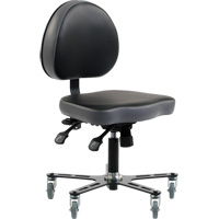 SF 180™ Multi-Tilt Ergonomic Chair, Mobile, Adjustable, Vinyl Seat, Black/Grey OP500 | Par Equipment