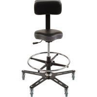 TF150™ Industrial Grade Ergonomic Chair, Mobile, Adjustable, 20-1/2" - 28-1/2", Vinyl Seat, Black/Grey OP502 | Par Equipment