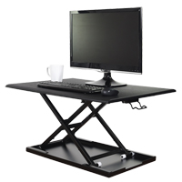 Adjustable Stand-Up Desk, Desktop Unit, 15-3/4" H x 31-1/2" W x 22-1/2" D, Black Par Equipment
