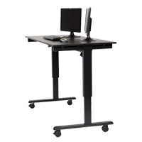 Adjustable Stand-Up Desk, Stand-Alone Desk, 45-1/4" H x 29-1/2" D, Black Par Equipment