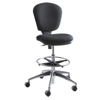 Chaise &agrave; hauteur ajustable Metro, Tissu, Noir, Capacit&eacute; 250 lb Par Equipment