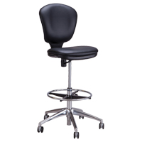 Chaise &agrave; hauteur ajustable Metro, Vinyle, Noir, Capacit&eacute; 250 lb Par Equipment