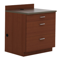 Modular Base Cabinet, 3 Drawers, 36" W x 25" D x 39" H, Mahogany OP752 | Par Equipment