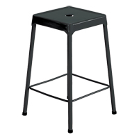 Counter Stool, Stationary, Fixed, 25", Steel Seat, Black OP872 | Par Equipment