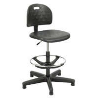 Soft Tough™ Stool, Stationary, Adjustable, 29" - 49", Polyurethane Seat, Black OP876 | Par Equipment