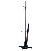 Coat Rack with Umbrella Stand, 70" H, Black, 4 Hook(s) OP878 | Par Equipment