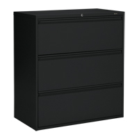 Lateral Filing Cabinet, Steel, 3 Drawers, 36" W x 19-1/4" D x 39-3/50" H, Black OP905 | Par Equipment