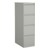 Vertical Filing Cabinet, Steel, 4 Drawers, 15-1/7" W x 25" D x 52" H, Grey OP918 | Par Equipment