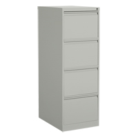 Vertical Filing Cabinet, Steel, 4 Drawers, 18-1/7" W x 25" D x 52" H, Grey OP919 | Par Equipment