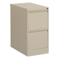 Vertical Filing Cabinet, Steel, 2 Drawers, 15-1/7" W x 25" D x 29" H, Beige OP920 | Par Equipment
