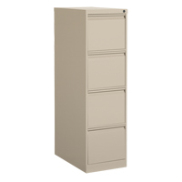 Vertical Filing Cabinet, Steel, 4 Drawers, 15-1/7" W x 25" D x 52" H, Beige OP922 | Par Equipment