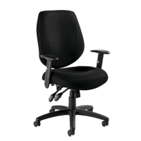 Six 31 Operator Chair, Fabric, Black, 250 lbs. Capacity OP926 | Par Equipment