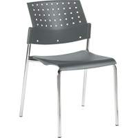 Armless Stacking Chairs, Plastic, 33" High, 300 lbs. Capacity, Grey OP932 | Par Equipment