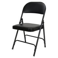 Vinyl Padded Folding Chair, Steel, Black, 300 lbs. Weight Capacity OP962 | Par Equipment