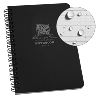Side-Spiral Notebook, Soft Cover, Black, 64 Pages, 4-5/8" W x 7" L Par Equipment