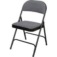 Deluxe Fabric Padded Folding Chair, Steel, Grey, 300 lbs. Weight Capacity OR434 | Par Equipment