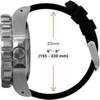 Large Diver's Quartz Watch, Digital, Battery Operated, 41 mm, Black Par Equipment