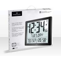 Super Jumbo Self-Setting Wall Clock, Digital, Battery Operated, Black OR492 | Par Equipment