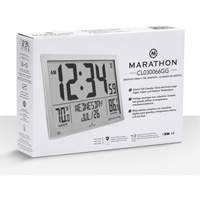 Self-Setting Full Calendar Clock with Extra Large Digits, Digital, Battery Operated, Silver OR499 | Par Equipment