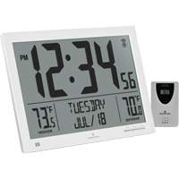 Self-Setting Full Calendar Clock with Extra Large Digits, Digital, Battery Operated, White OR500 | Par Equipment