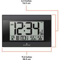 Self-Setting Digital Wall Clock with Auto Backlight, Digital, Battery Operated, Black OR501 | Par Equipment