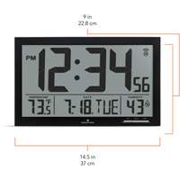 Slim Jumbo Self-Setting Wall Clock, Digital, Battery Operated, White OR503 | Par Equipment