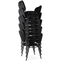 Chaises empilables, Tissu, Hauteur 32", Capacit&eacute; 250 lb, Noir Par Equipment
