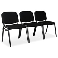Chaises empilables, Tissu, Hauteur 32", Capacit&eacute; 250 lb, Noir Par Equipment
