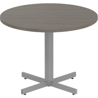 Newland Height-Adjustable Round Table, 36" L x 36" W x 29" H, 1" Top, Laminate, Brown Par Equipment