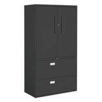 Multi-Stor Cabinet, Steel, 3 Shelves, 65-1/4" H x 36" W x 18" D, Black OTE783 | Par Equipment