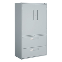 Multi-Stor Cabinet, Steel, 3 Shelves, 65-1/4" H x 36" W x 18" D, Grey OTE784 | Par Equipment