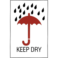 "Keep Dry" Special Handling Labels, 6" L x 4" W, Red on White Par Equipment