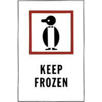 "Keep Frozen" Special Handling Labels, 6" L x 4" W, Red on White Par Equipment