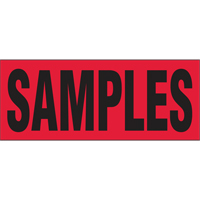 &eacute;tiquettes pour traitement sp&eacute;cial Samples, 5" lo x 2" la, Noir/rouge Par Equipment