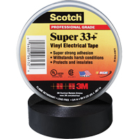 Scotch&reg; Super 33 Tape, 19 mm (3/4") x 20.1 m (66'), Black, 7 mils Par Equipment
