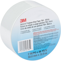 General Purpose Vinyl Tape 764, 48 mm (2") W x 32.9 m (108') L, White Par Equipment