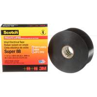 Scotch&reg; Vinyl Electrical Tape Super 88, 38 mm (1-1/2") x 33 m (108'), Black, 8.5 mils Par Equipment