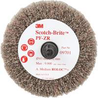 Brosse &agrave; lamelles pour labrasion et le polissage PF-ZR Roloc Scotch-Brite, Oxyde d'aluminium, Grain Moyen, 2-1/2" x 1-1/4" Par Equipment