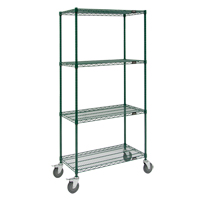 Wire Shelf Cart, Epoxy Finish, 36" x 69" x 24", 800 lbs. Capacity Par Equipment