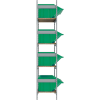 Wide Span Shelving with Jumbo Plastic Bins, Steel, Boltless, 800 lbs. Capacity, 66" W x 72" H x 18" D Par Equipment